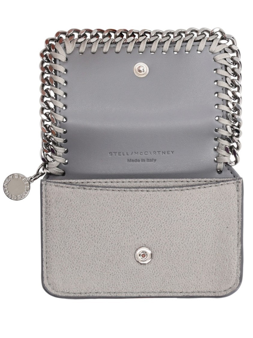 Stella Mccartney Neutrals Falabella Silver Chain Edge Wallet