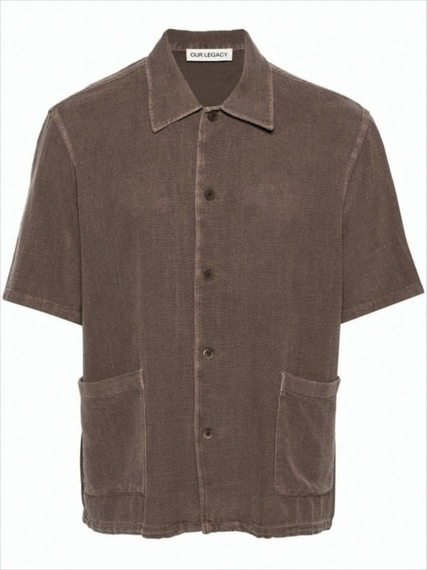 Our Legacy Boxy Brown Short-Sleeve Shirt