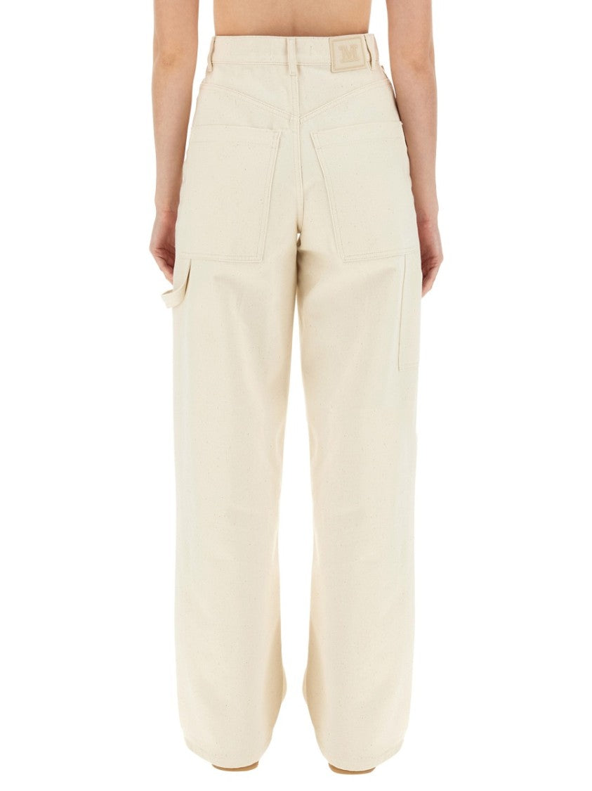 Max Mara Wide-Leg Cotton Trousers With High Waist Silhouette