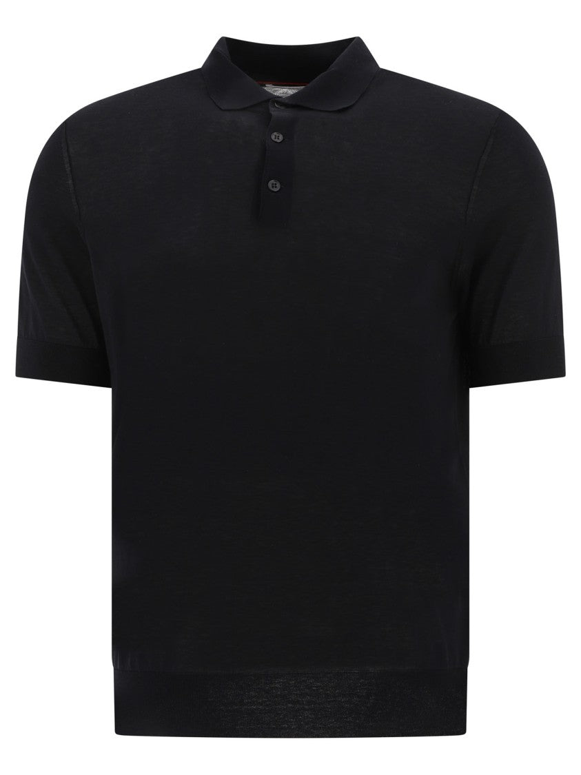 Brunello Cucinelli Classic Polo Shirt In Cotton-Silk Blend