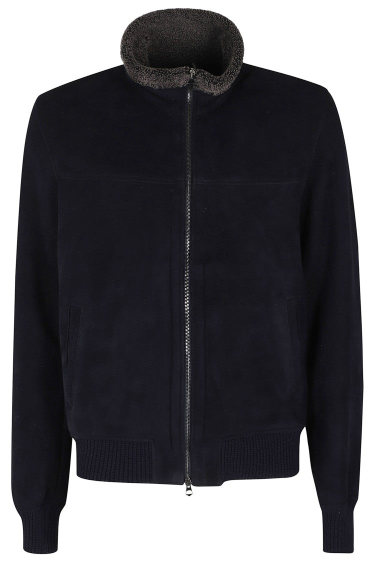 Hcr Suede Frost Jacket With Sheepskin Interior And Shearling Collar