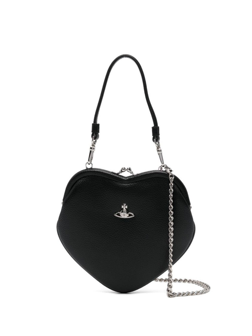 Vivienne Westwood Black Heart-Shaped Textured Leather Wallet