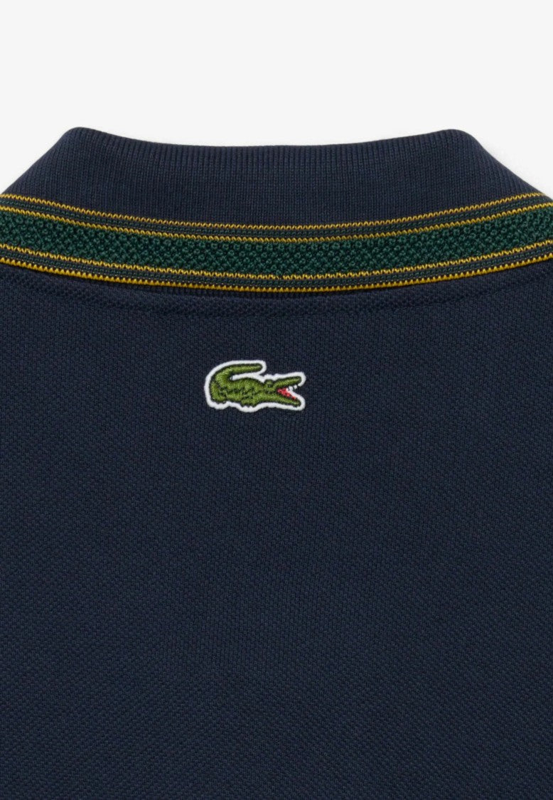 Lacoste Short-Sleeved Contrast-Collar Emblem Polo Shirt