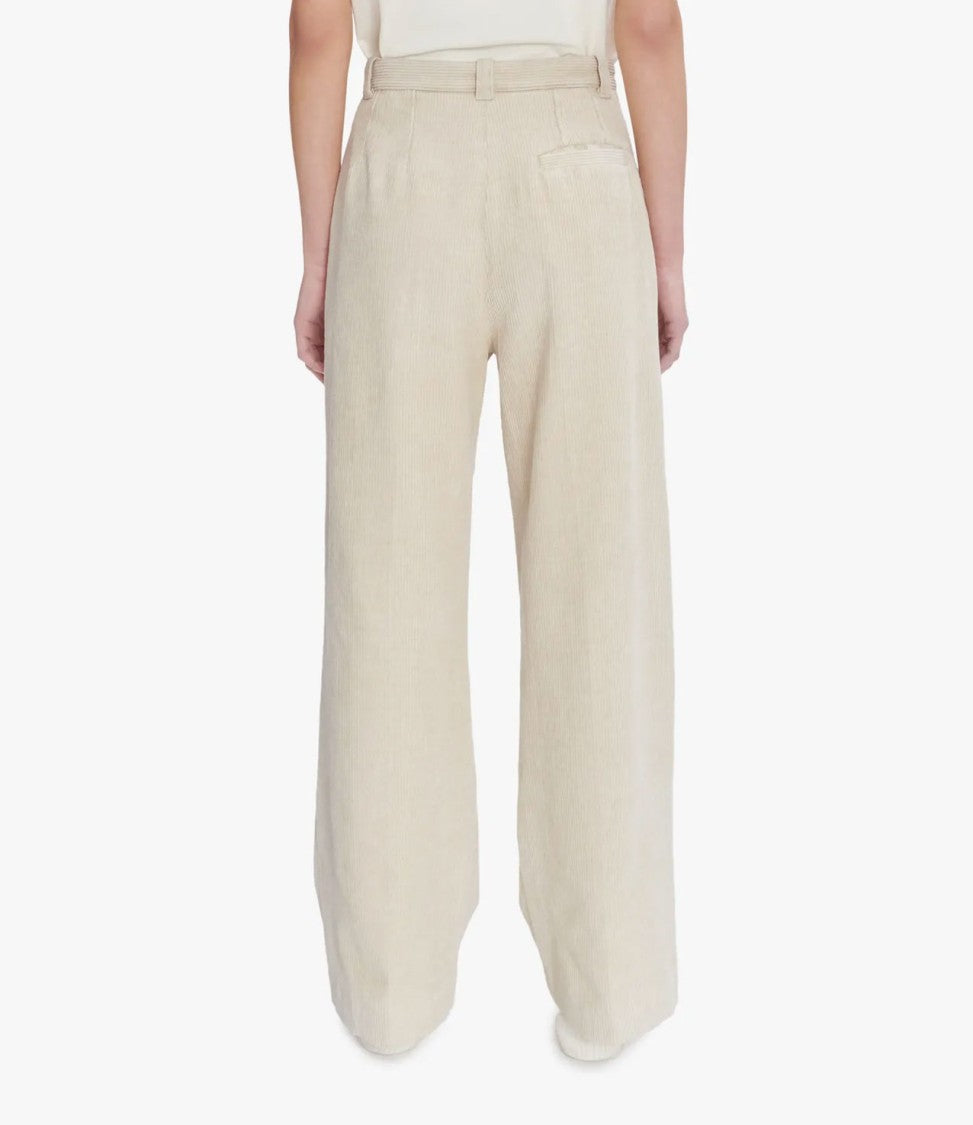 A.P.C. High-Rise Ecru Wide-Leg Pants With Permanent Creases