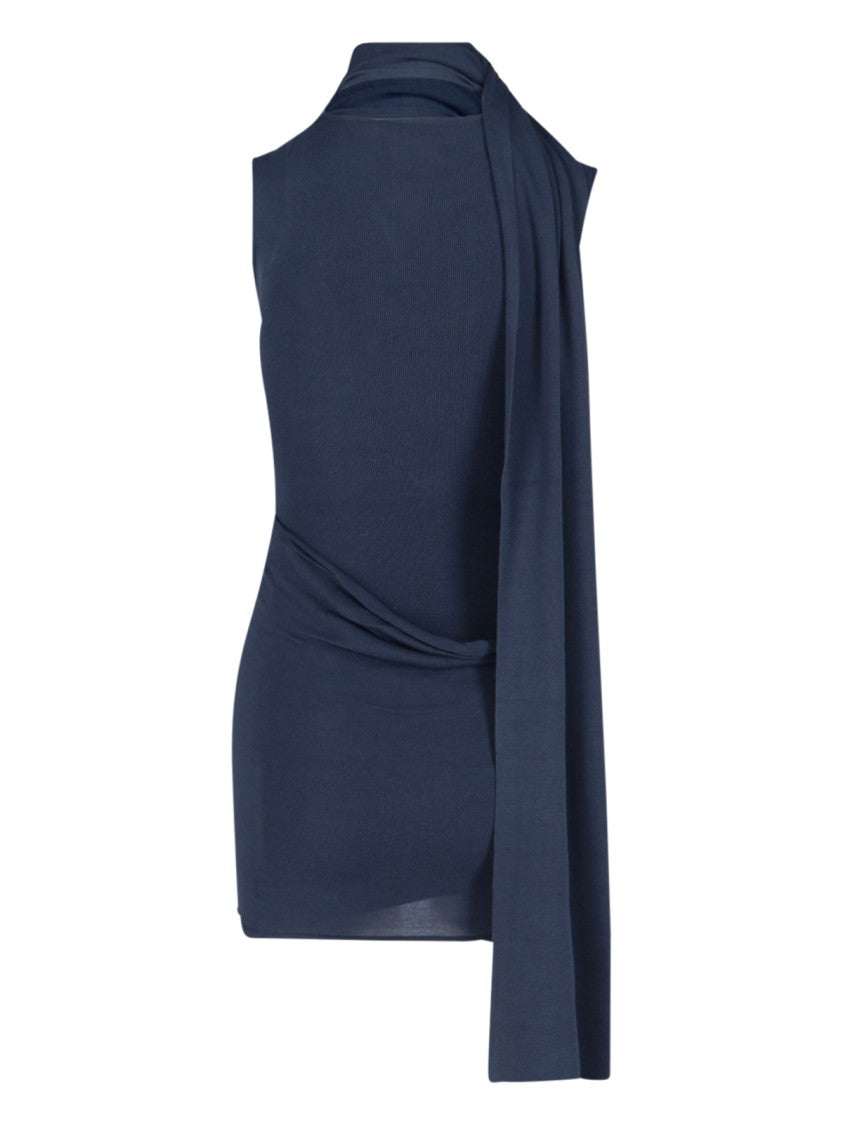 Aya Muse Solar' Shawl Mini Dress – Navy