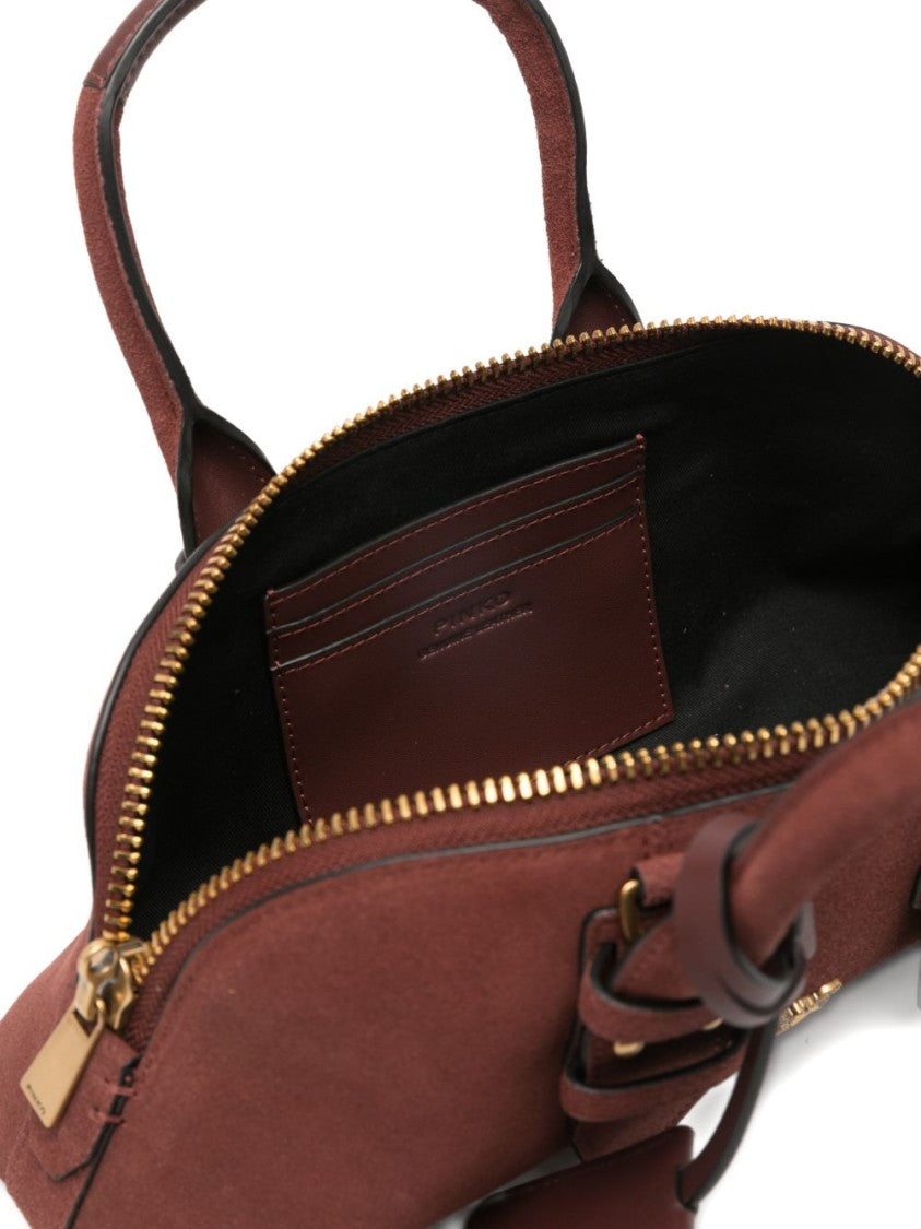 Pinko Soft Calf Leather Handbag With Gold-Tone Hardware And Subtle Studs