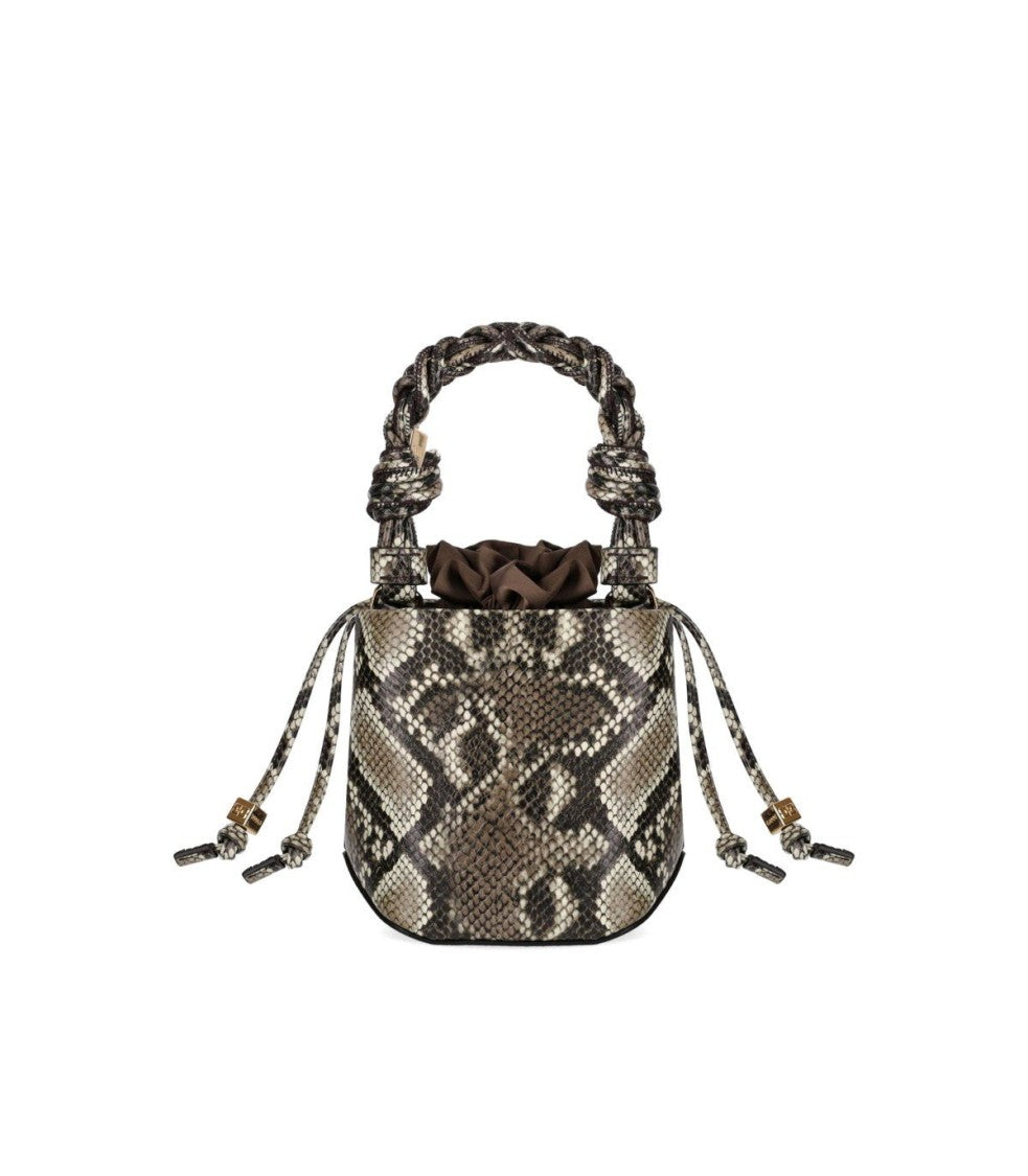 Ganni Bou Bucket Bag With Python Print