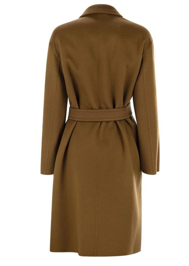 Max Mara Knee-Length Cashmere Coat With Wide Lapels