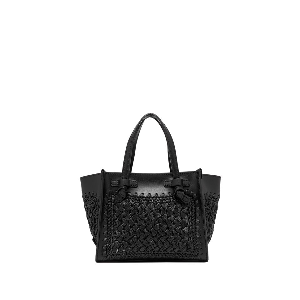 Gianni Chiarini Marcella Raffia And Leather Crochet Handbag