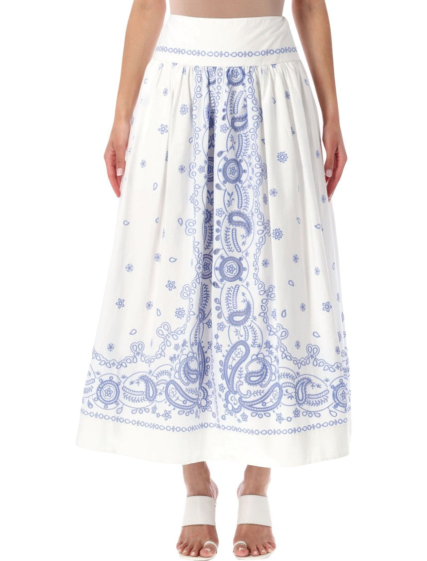 Self-Portrait Embroidered Midi Skirt