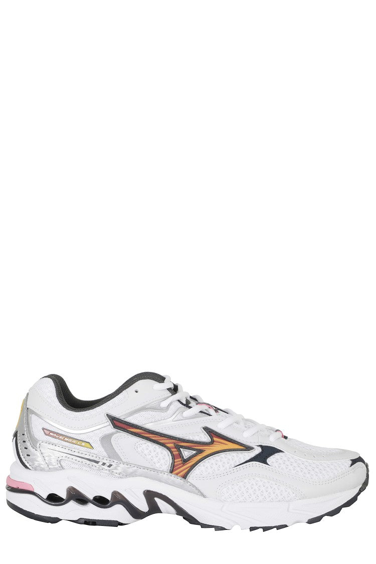 Mizuno White/Orange Mesh Metallic Wave Mustang Ls Sneakers