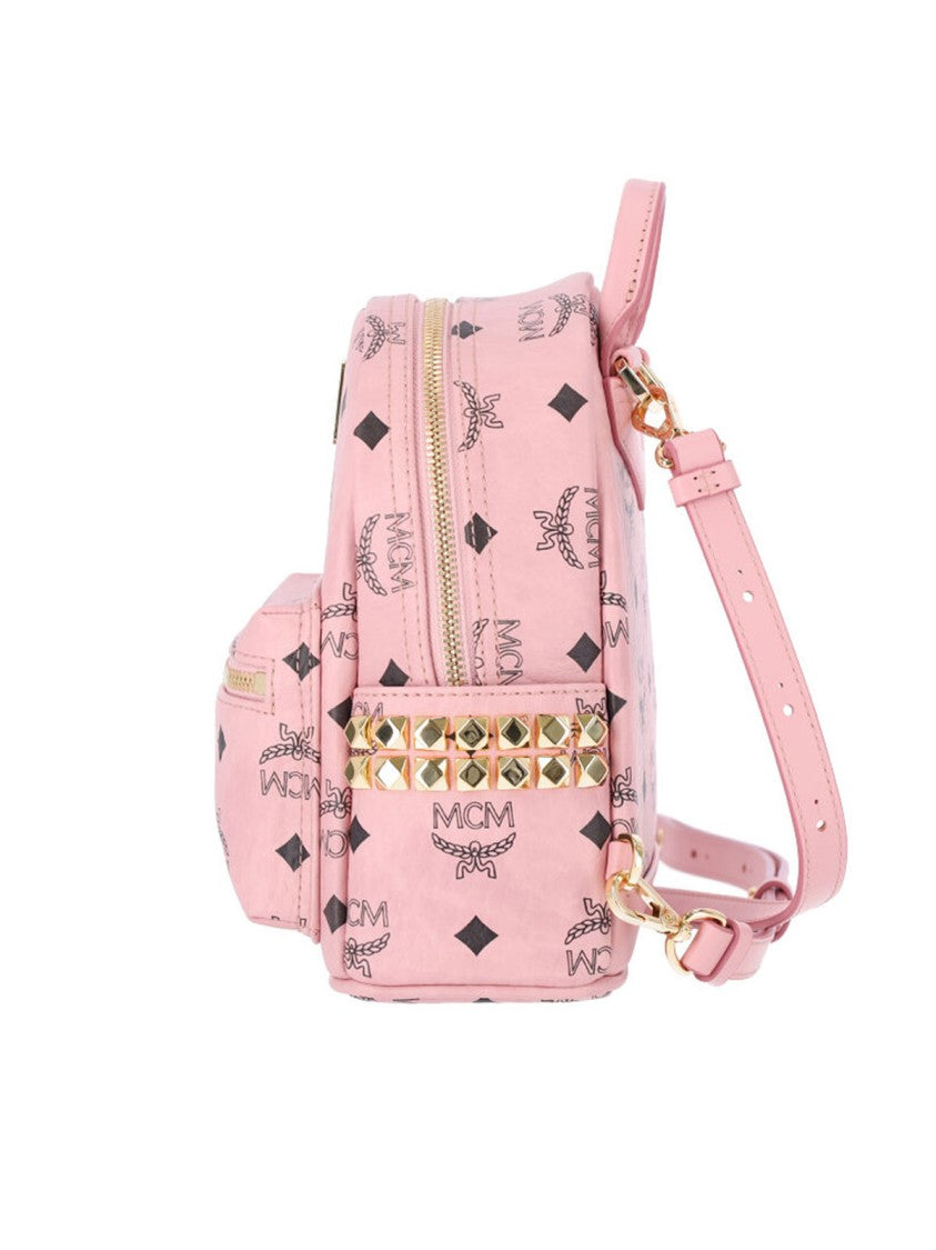 Mcm Pink Stark Visetos Monogram Backpack