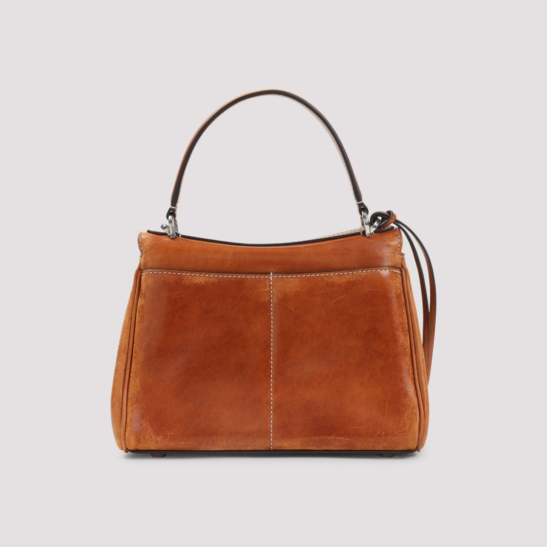 Balenciaga Brown Lamb Leather Shoulder Bag With Turn-Lock Closure