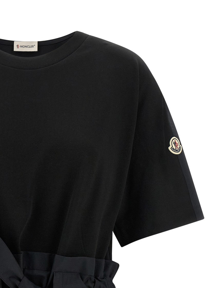 Moncler Mini Dress With Cotton Jersey Top