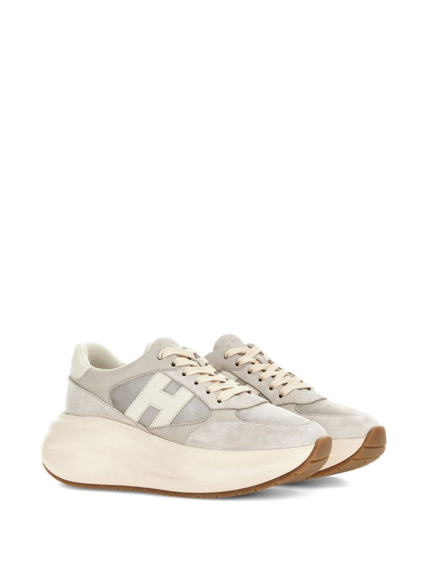 Hogan Sole Sneakers With Suede And Mesh Panels