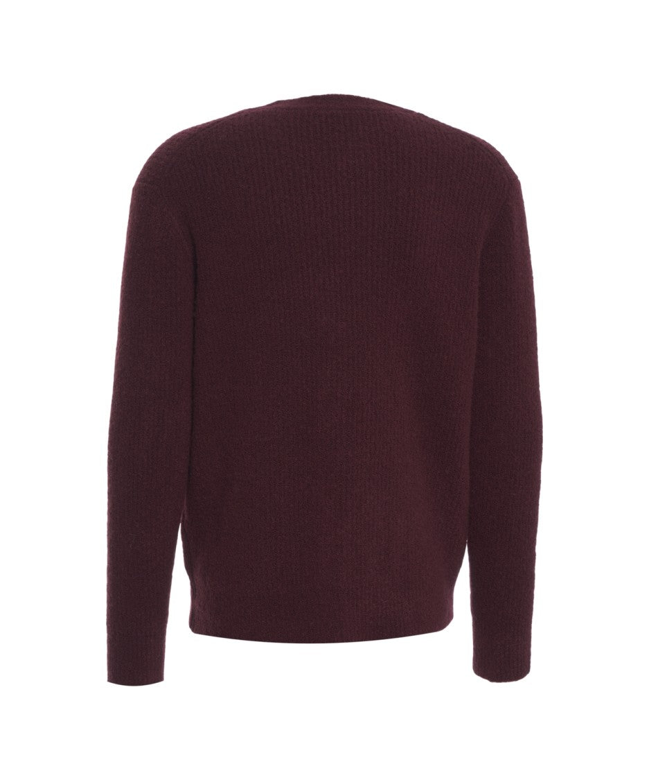 Paolo Pecora Textured Knit Cardigan With Deep V-Neck