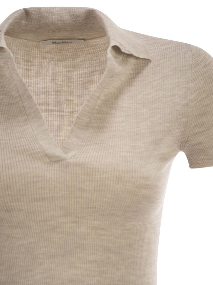 Max Mara Mxmalbero - Ribbed Wool Polo Shirt