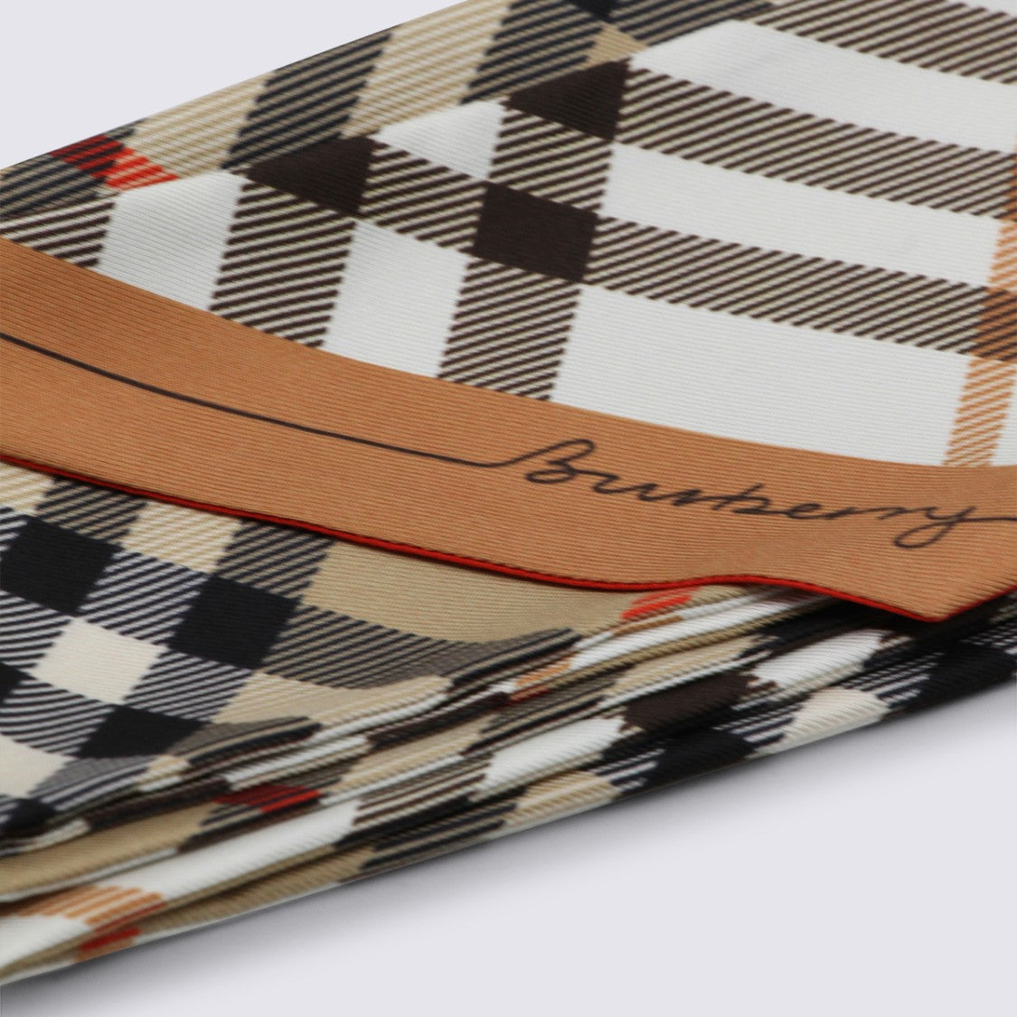 Burberry Silk Scarf With Classic Check Motif