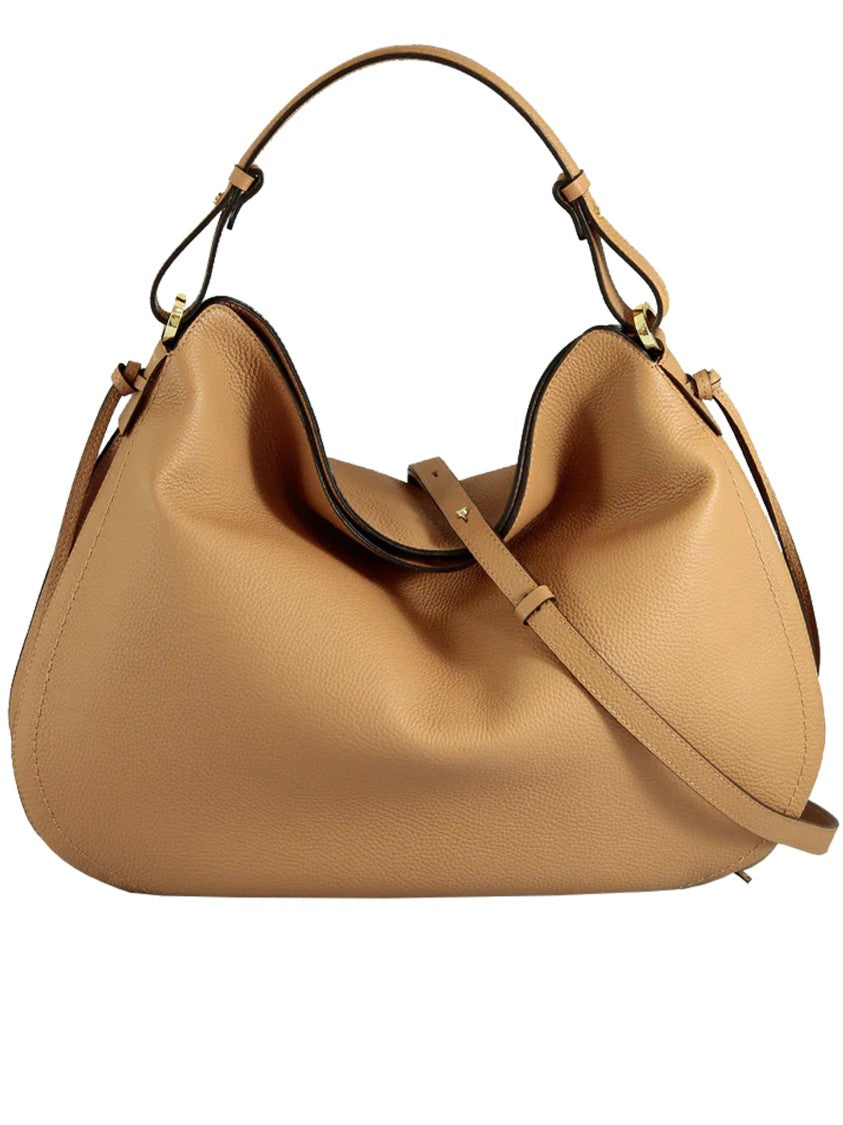 Loristella Slouchy Leather Handbag With Top Handle And Gold-Tone Hardware