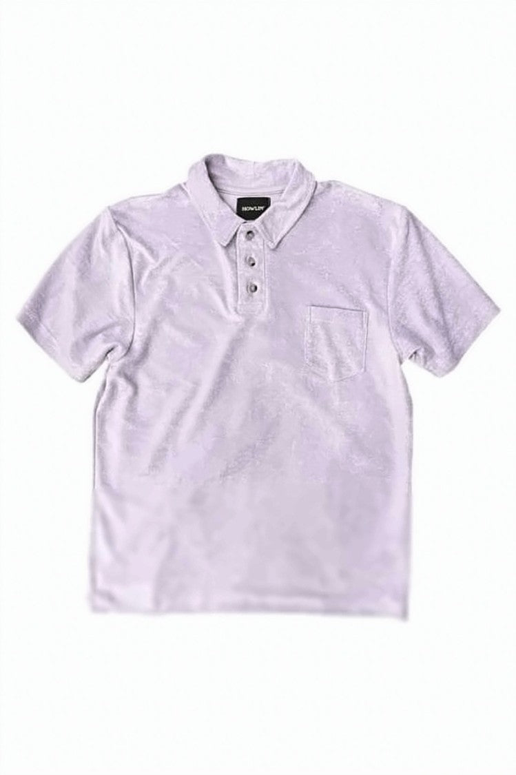 Howlin Textured Purple Polo Shirt With Classic Collar