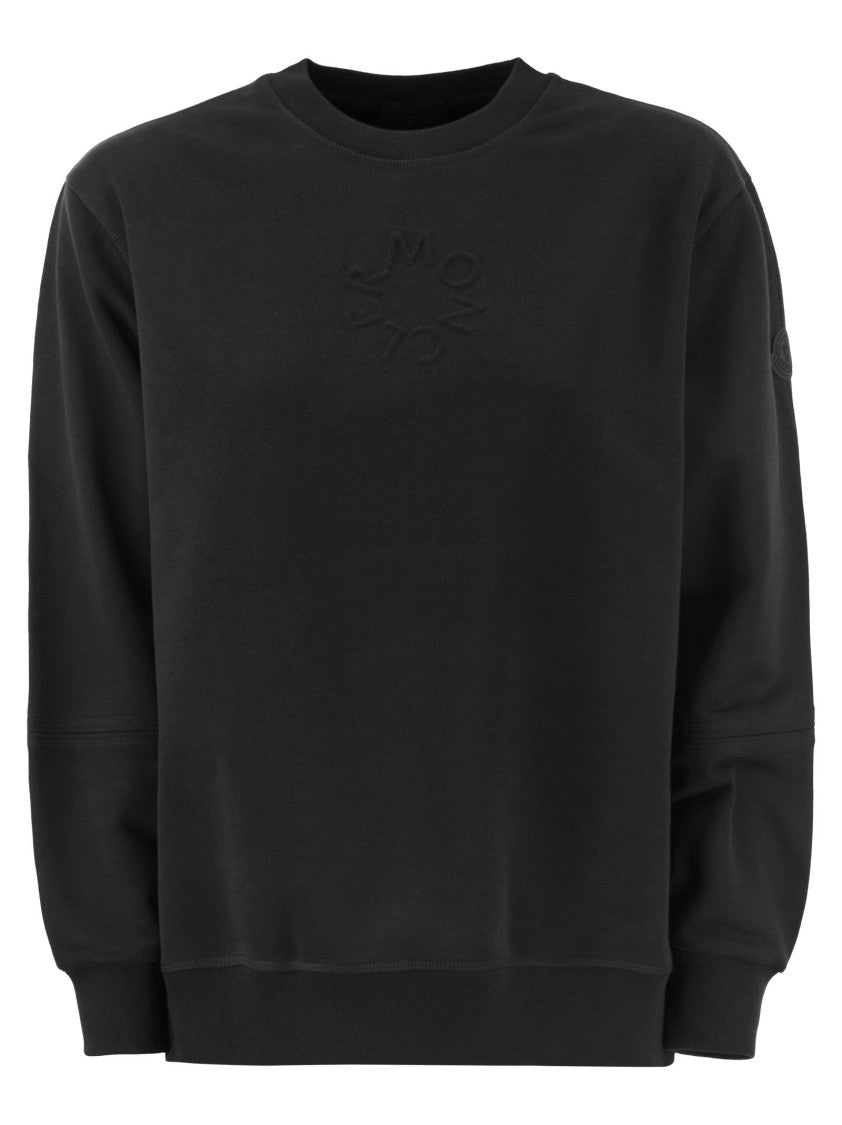 Moncler Oversized Cotton Jersey Sweatshirt With Embossed Logo