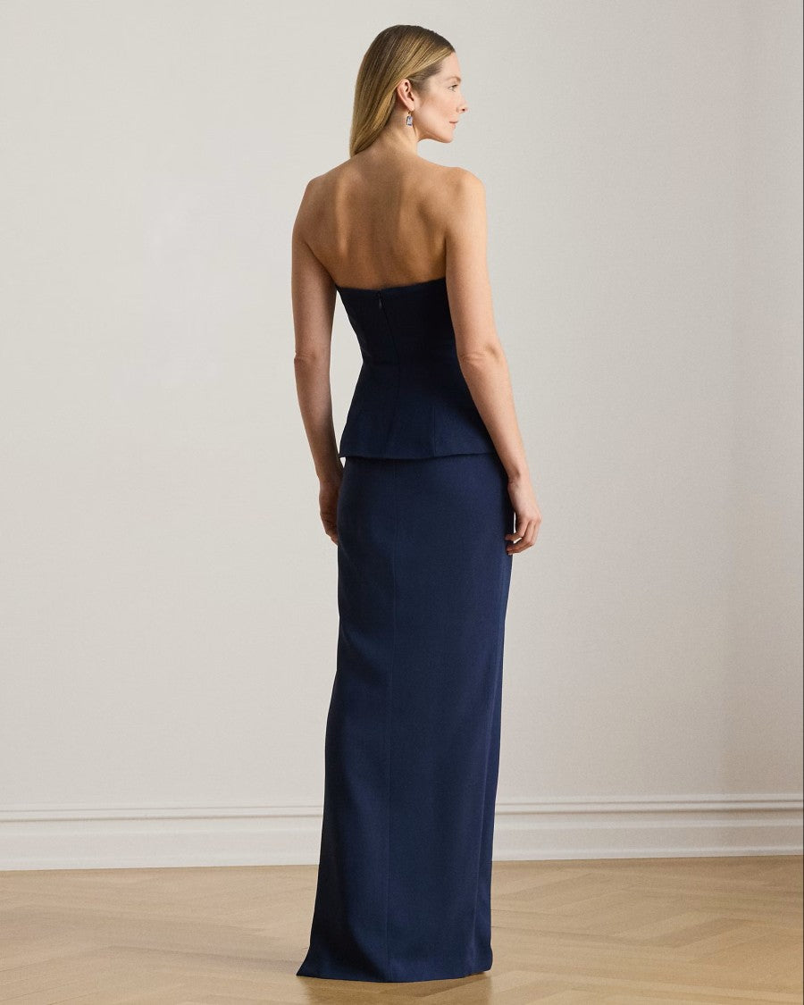 Lauren Ralph Lauren Navy Blue Stretch Cady Dress