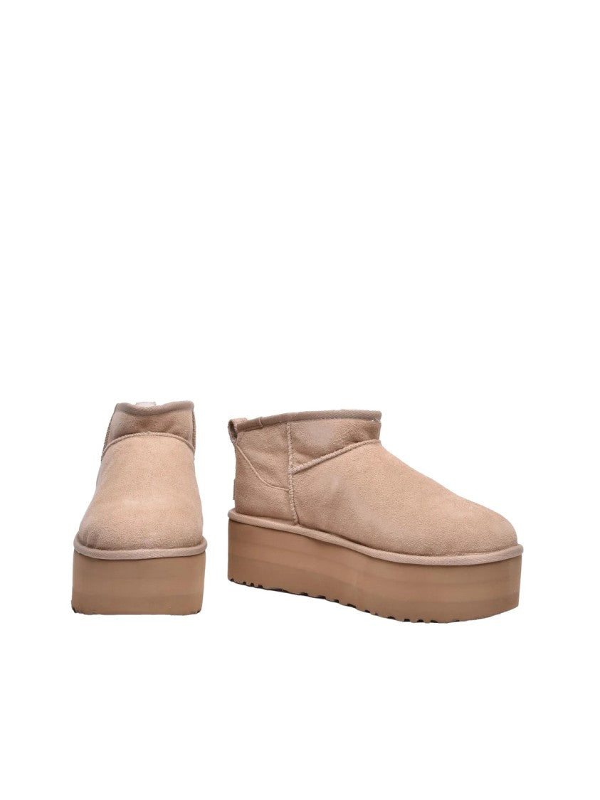 Ugg Beige Platform Suede Boots