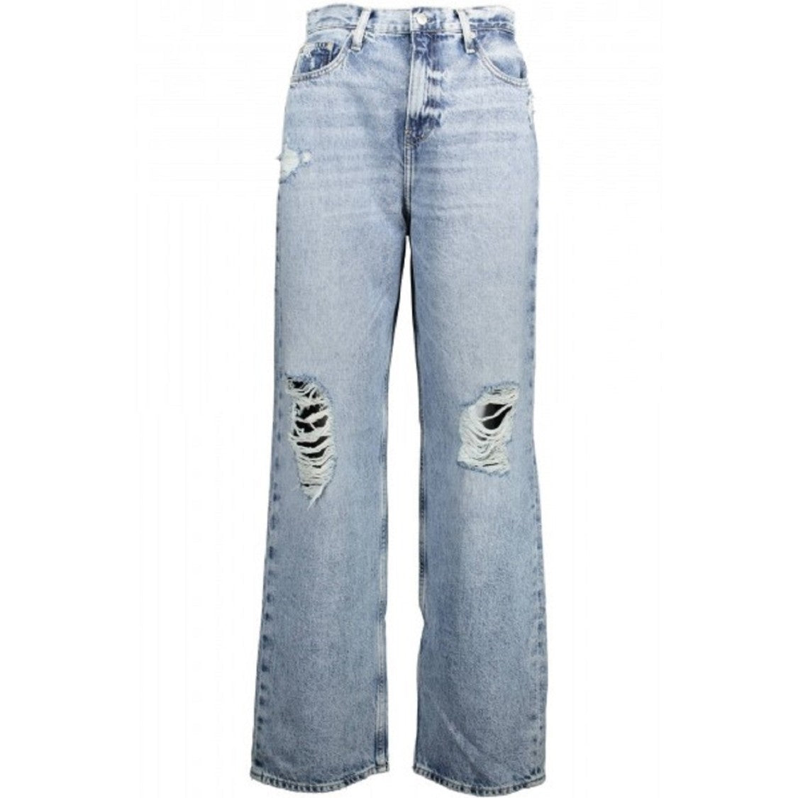 Calvin Klein Distressed Light Blue High-Waist Jeans