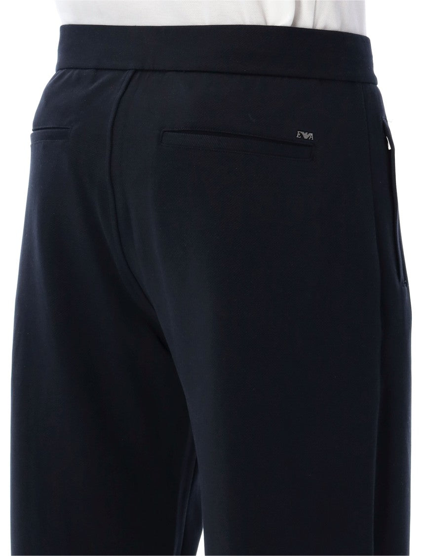 Emporio Armani Navy Jersey Trousers