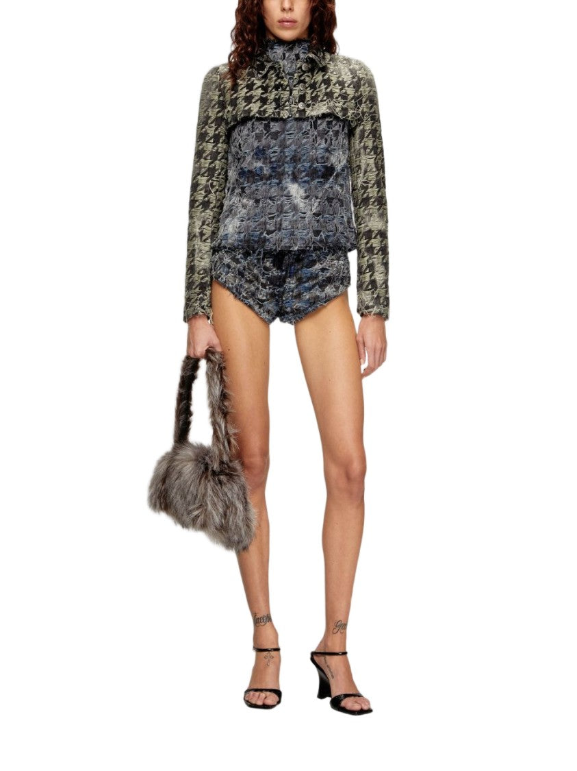Diesel Blue Cotton Denim Sleeveless Top