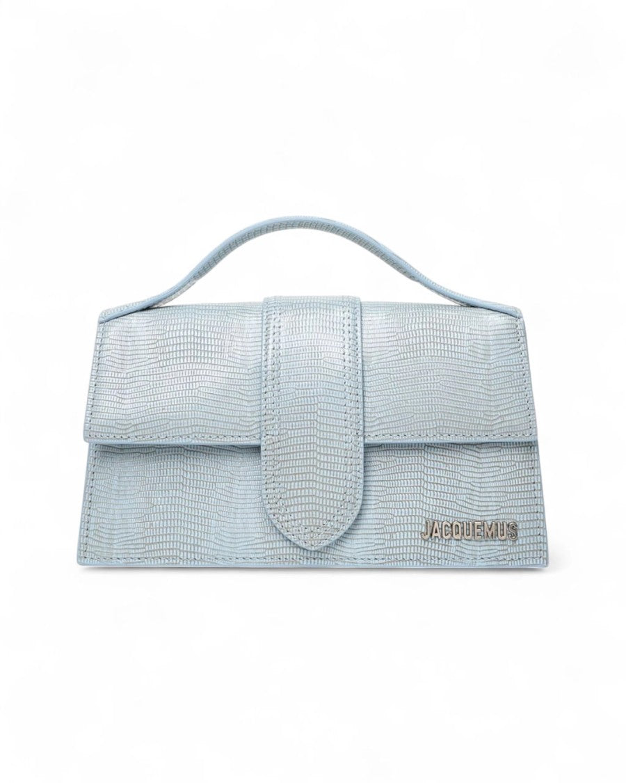 Jacquemus Le Grand Bambino In Light Blue Python