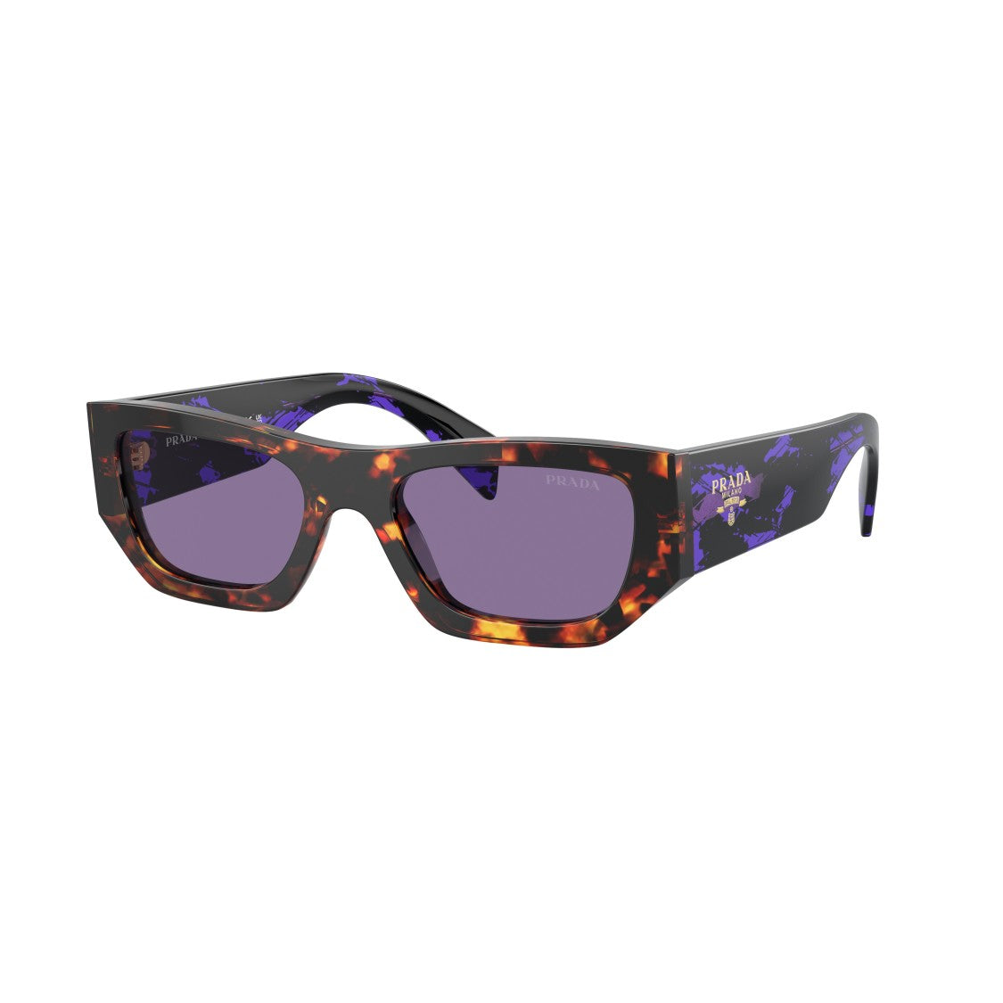 Prada 0Pr A01s Rectangular Tortoiseshell-Patterned Acetate Sunglasses