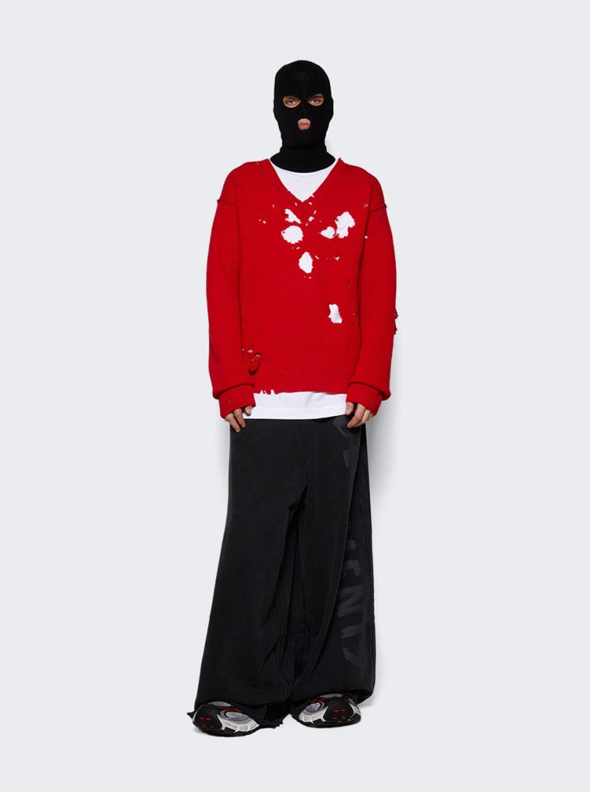 Vetements Destroyed Sweater Red