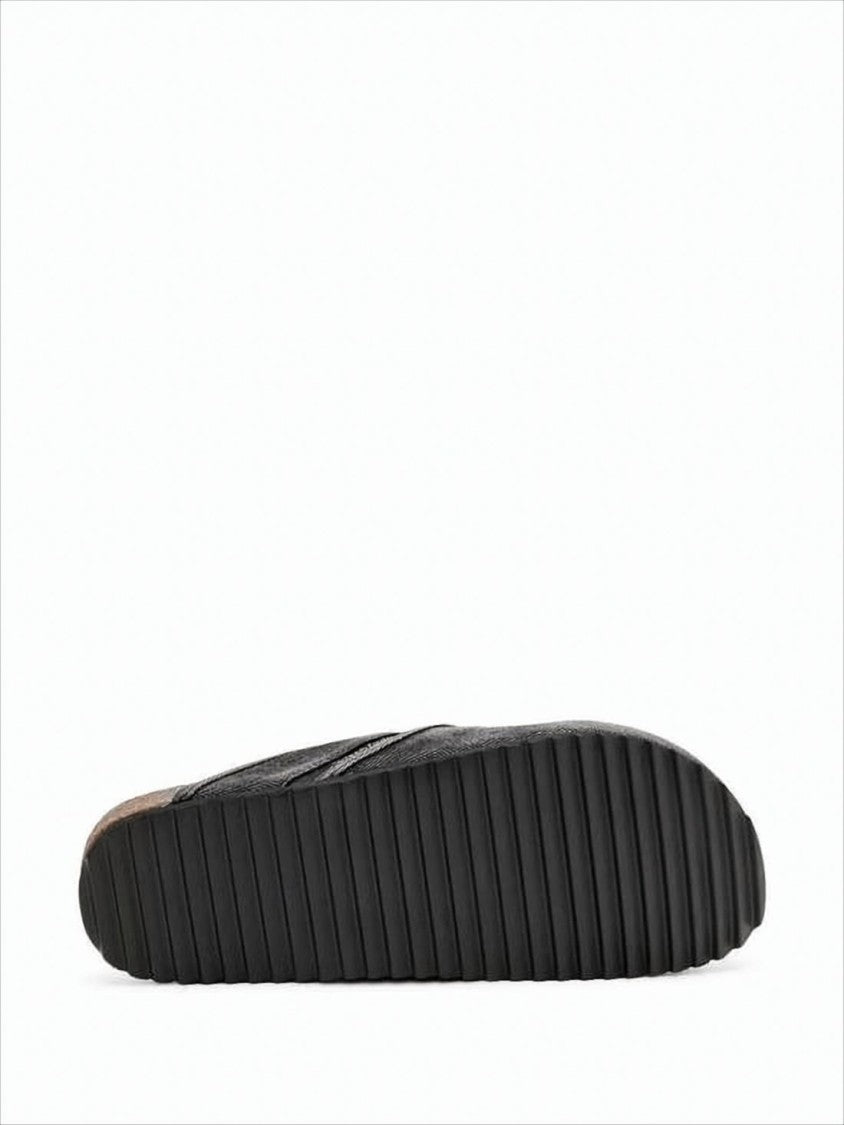 Diesel Textured Grey Mules With Vintage Aesthetic