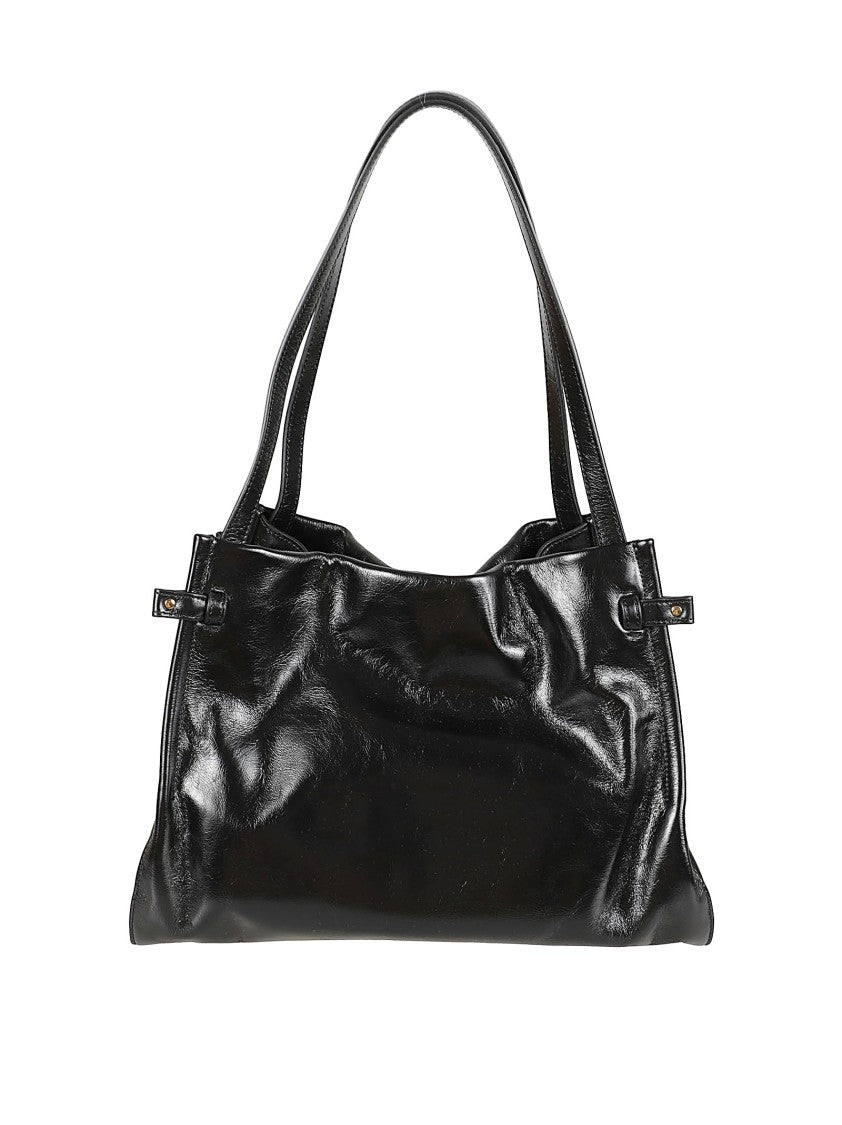 Chloé Shiny Leather Handbag With Logo Charm