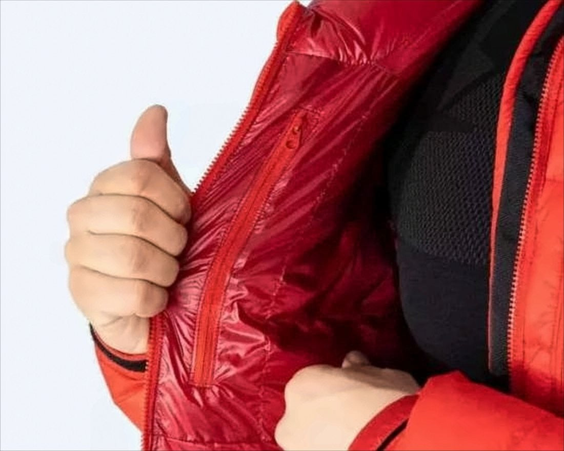 Cumulus Bright Red Padded Jacket With Horizontal Quilting