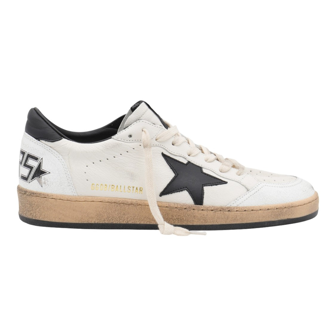 Golden Goose Distressed White Leather Low-Top Sneakers With Vintage Aesthetic
