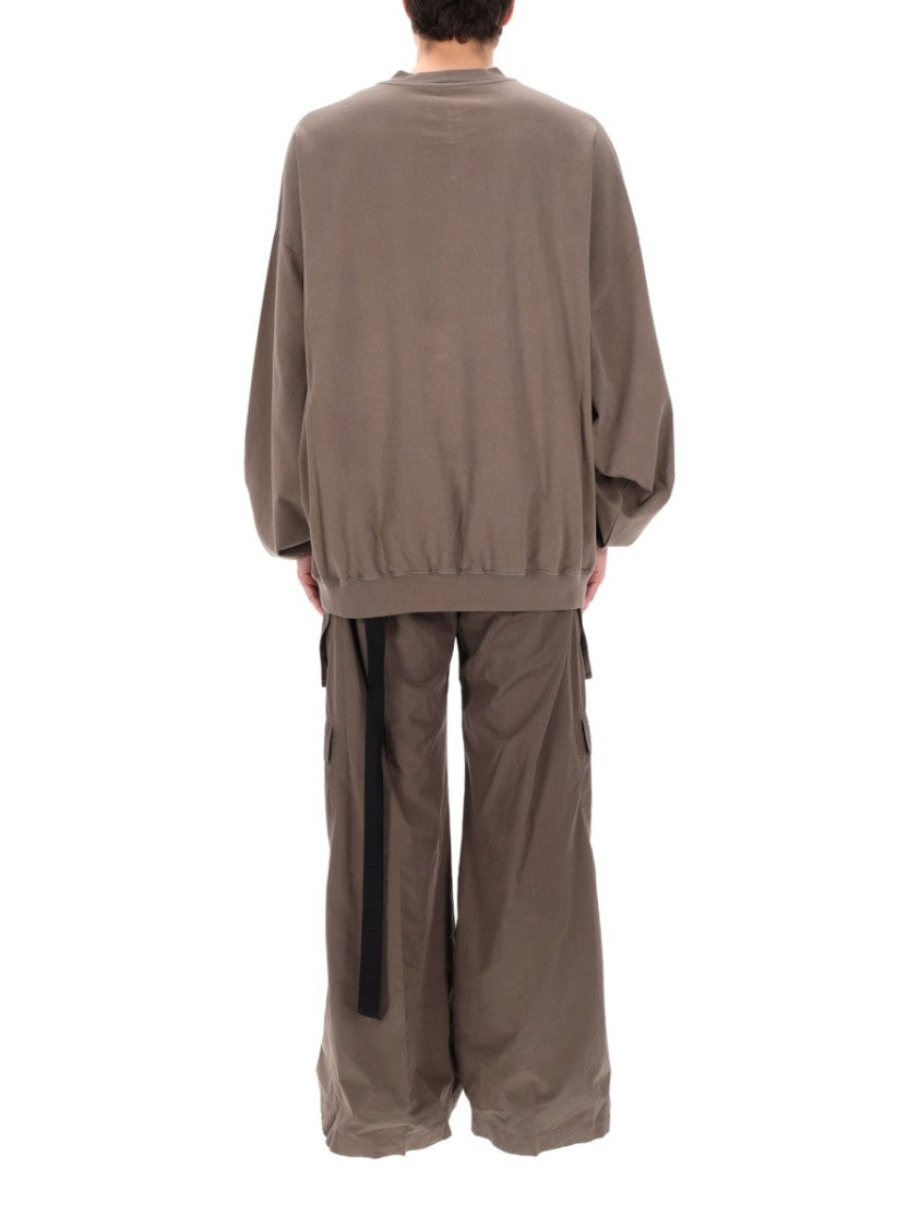 Drkshdw By Rick Owens Taupe Hun Crewneck Oversized Sweatshirt