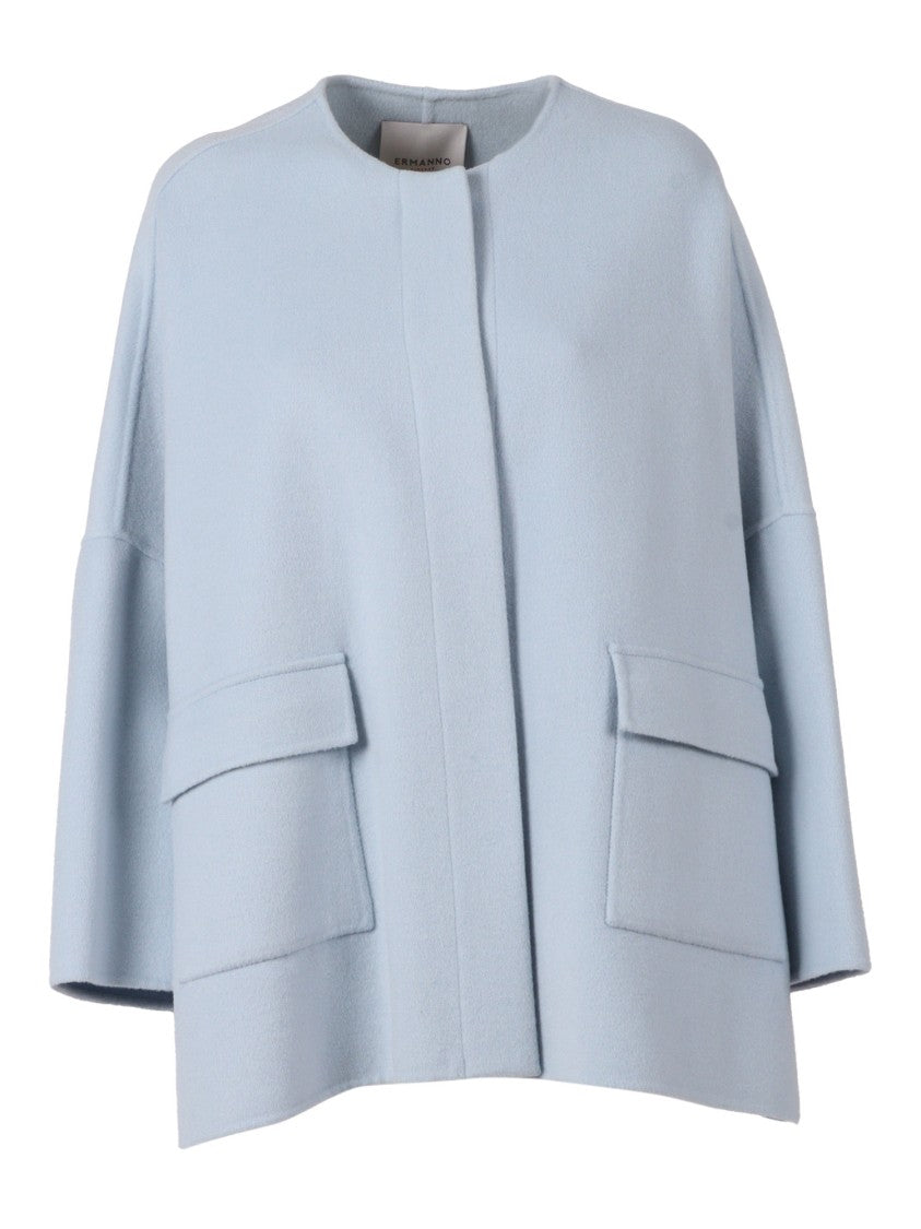 Ermanno Scervino Cape-Style Coat With Integrated Scarf