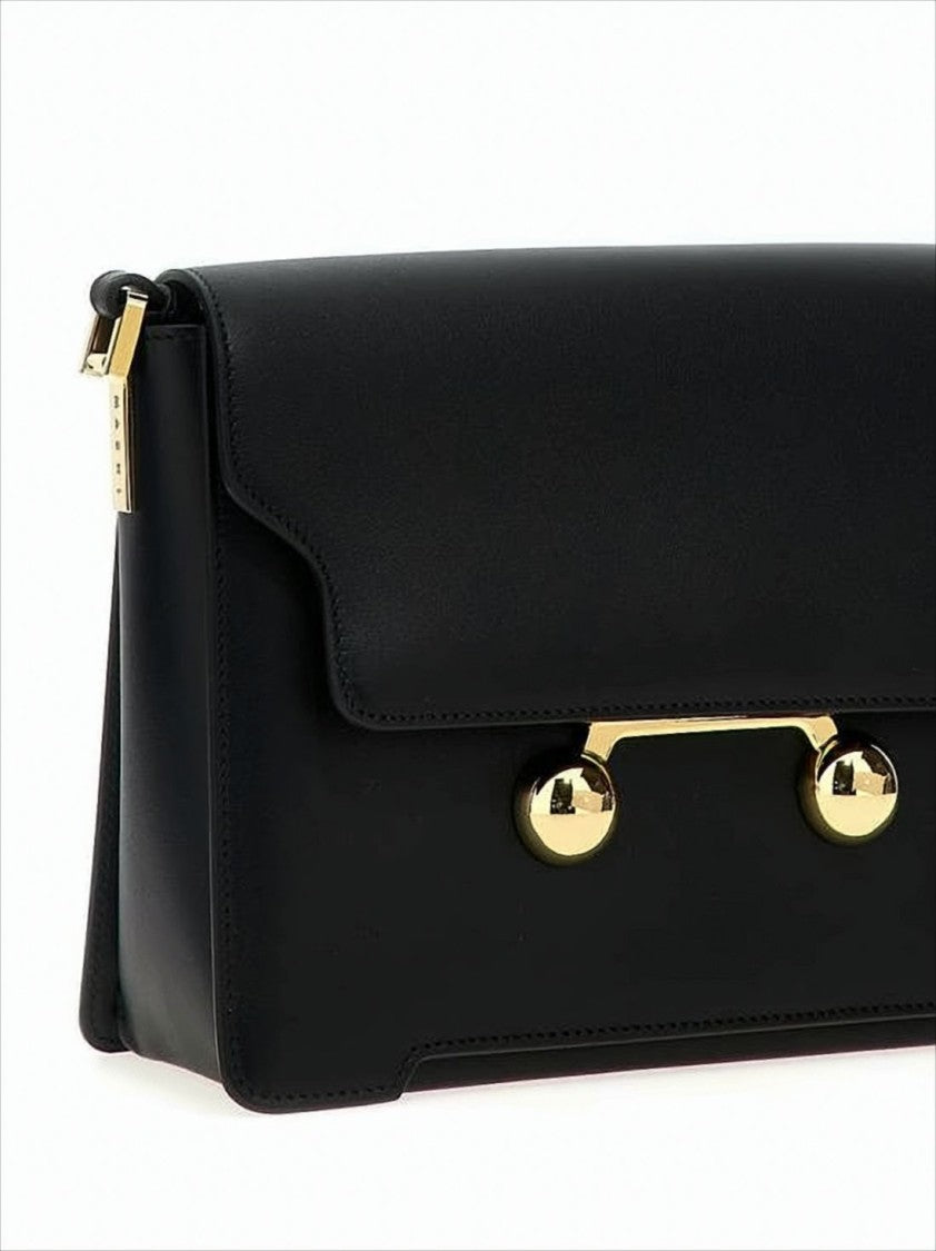 Marni Smooth Calf Leather Crossbody Bag With Gold-Tone Clasp