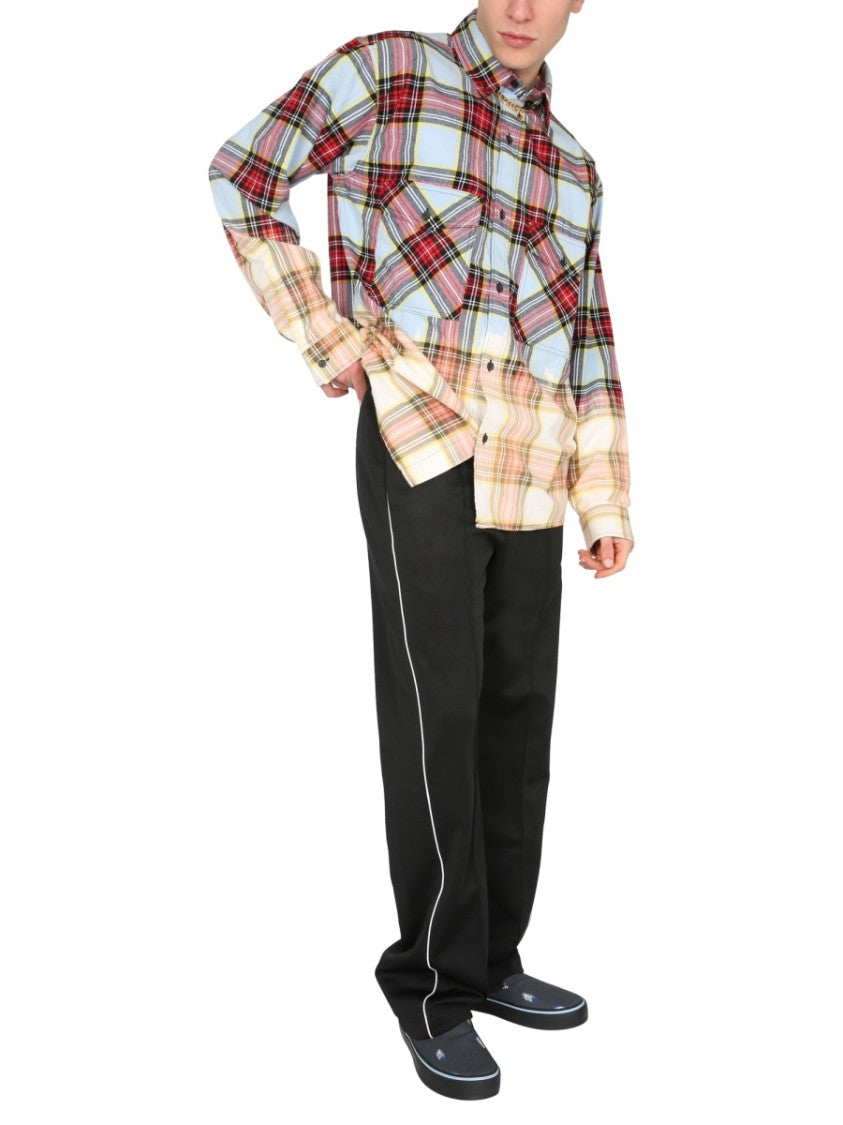 Marcelo Burlon Check Print Shirt With Gradient Transition