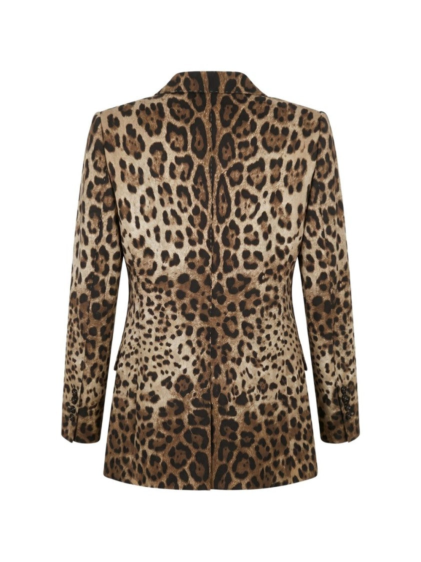 Dolce & Gabbana Leopard Print Double-Breasted Jacket