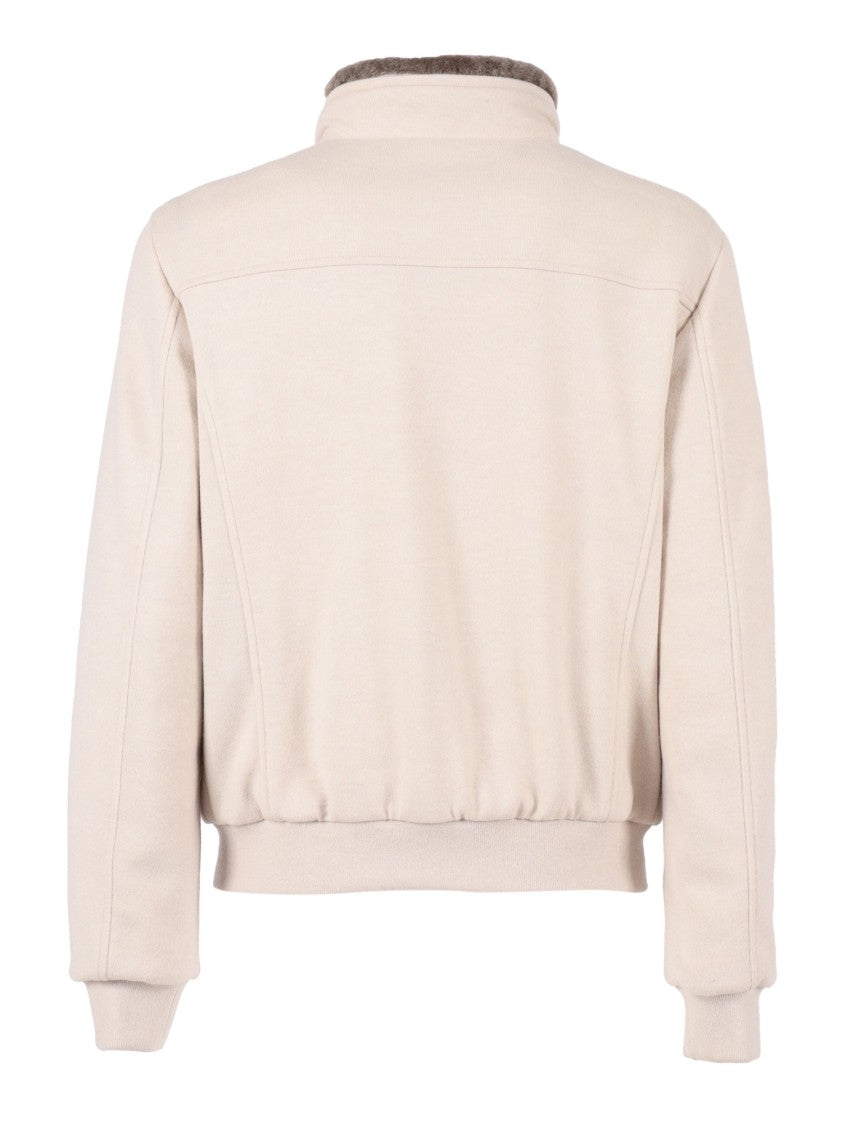 Moorer Minimalist High-Collar Jacket With Zip-Up Front