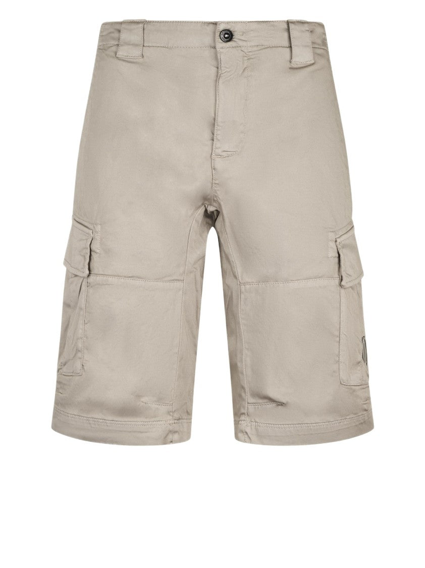 C.P. Company Multi-Pocket Stretch Cotton Shorts With Front Closure