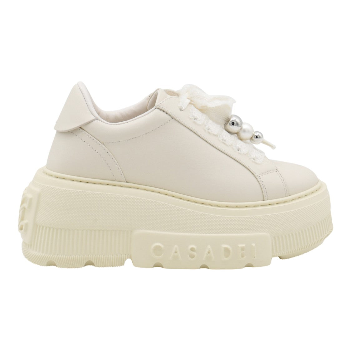 Casadei Platform Sneakers With Sole And Embellished Laces