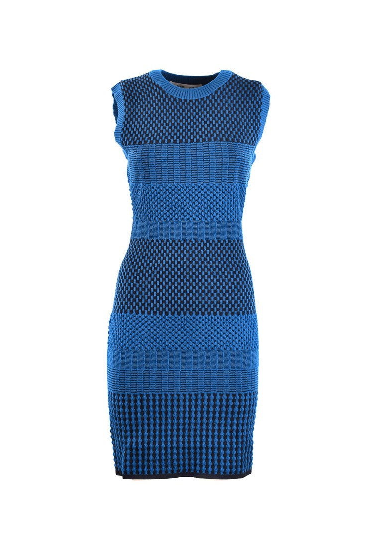 Diane Von Furstenberg Textured Knit Mini Dress With Geometric