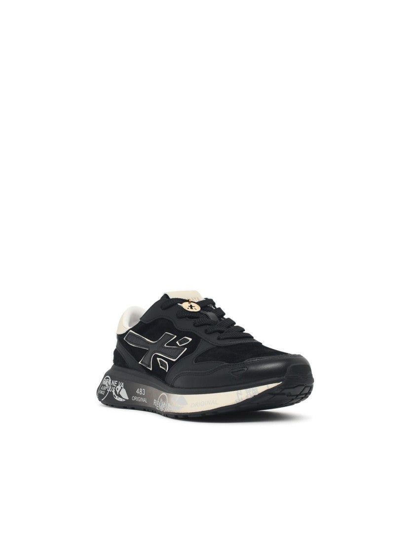 Premiata 'Lauryn' Black Suede Blend Sneakers