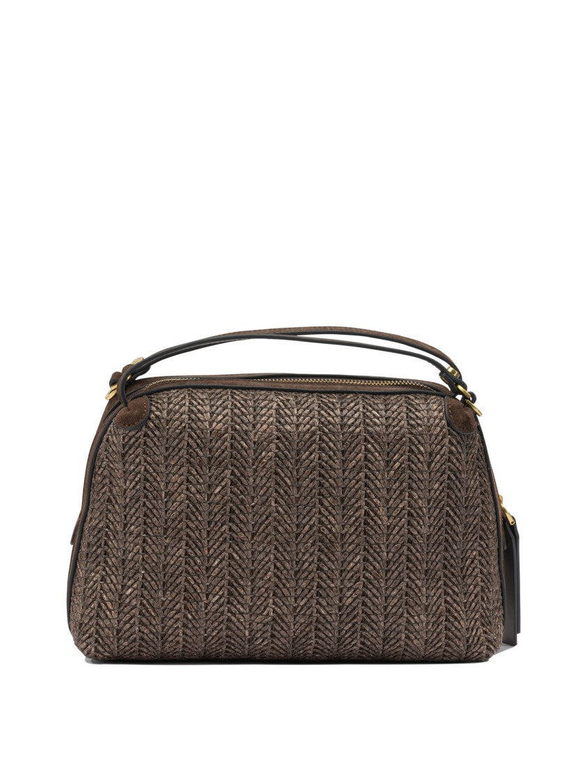 Gianni Chiarini Textured Woven Shoulder Bag With Gold-Tone Accents