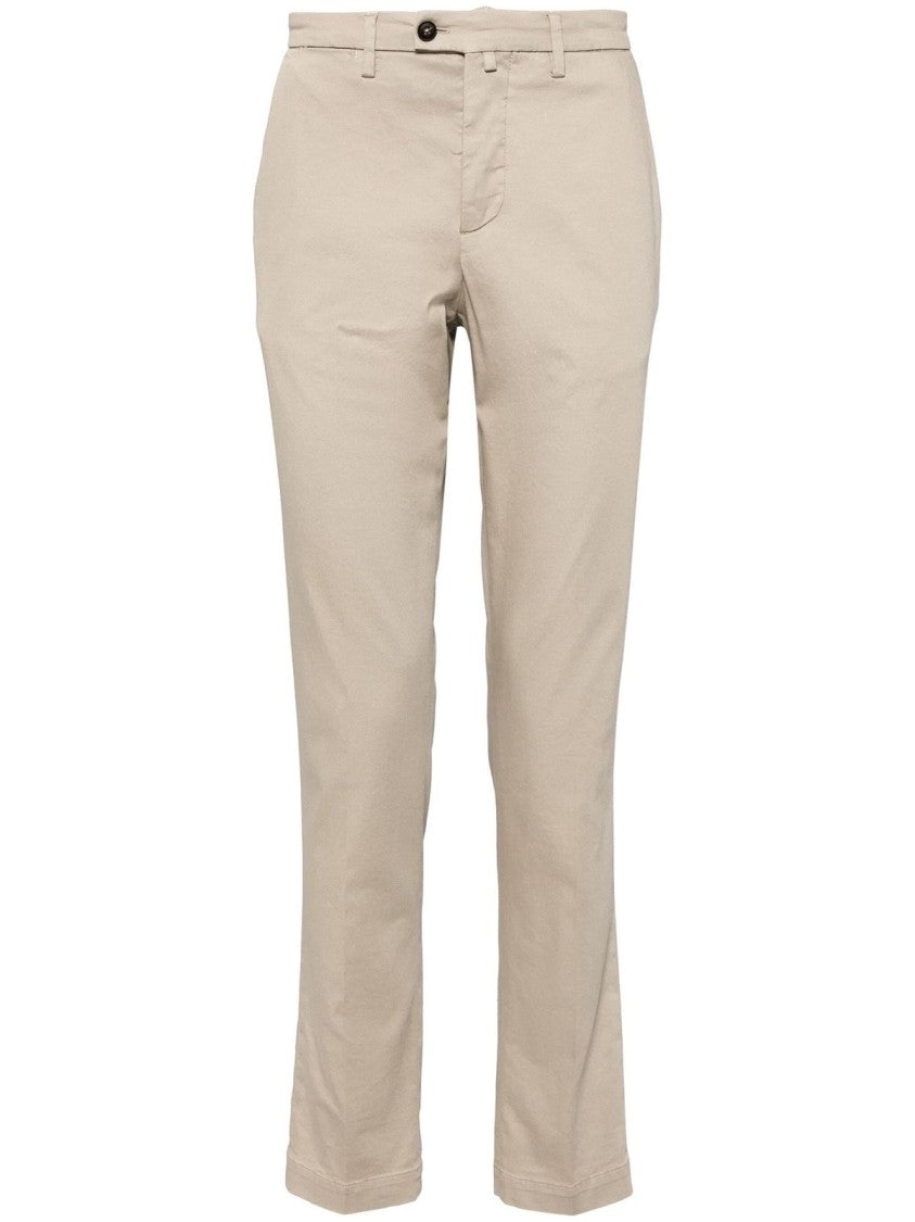 Corneliani Tailored Beige Trousers With Clean Front
