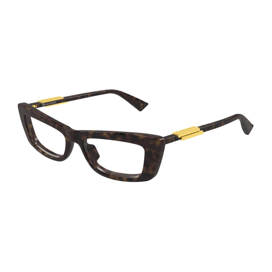 Bottega Veneta Havana Ribbon Acetate Rectangular Sunglasses